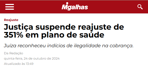 reajuste abusivo plano de saúde
